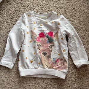 Cute Deer Print Colorful Kids Sweatshirt